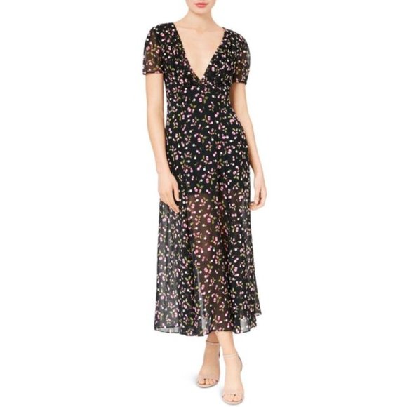BetseyJohnson Dresses & Skirts - Betsey Johnson Black & Cherry Print Dress.  12